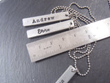Thick pewter Personalized bar necklace with name in choice of font - Drake Designs Jewelry