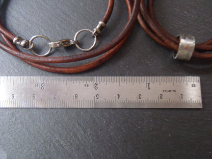 triple wrapped leather bracelet with custom coordinates charms Drake Designs Jewelry