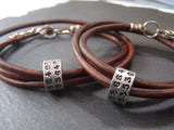 personalized leather GPS Coordinate bracelet for men or women. - Drake Designs Jewelry