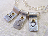 Sterling silver Faith Hope and Love Necklace Christian Jewelry - Drake Designs Jewelry