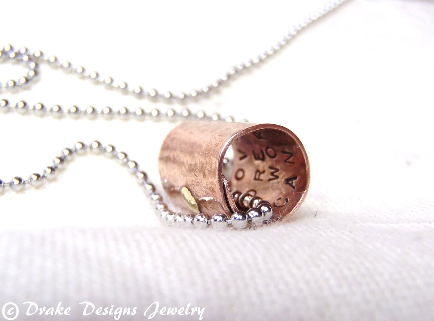 Secret Message Necklace personalized for men or women hand crafted with message hidden inside - Drake Designs Jewelry