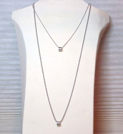 Personalized Necklace Set for couples Sterling silver charms with customized message - Drake Designs Jewelry