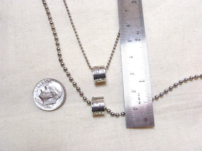 Personalized Necklace Set for couples Sterling silver charms with customized message - Drake Designs Jewelry