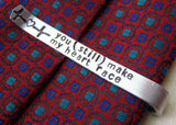 Secret Message tie clip personalized men's custom tie bar with message hidden on back - Drake Designs Jewelry