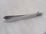 Secret Message tie clip personalized men's custom tie bar with message hidden on back - Drake Designs Jewelry