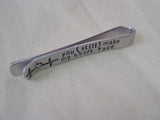 Secret Message tie clip personalized men's custom tie bar with message hidden on back - Drake Designs Jewelry