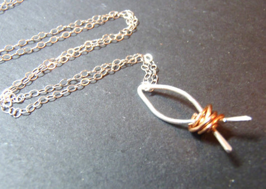 Ichthus Necklace Sterling silver Christian Jewelry - Drake Designs Jewelry