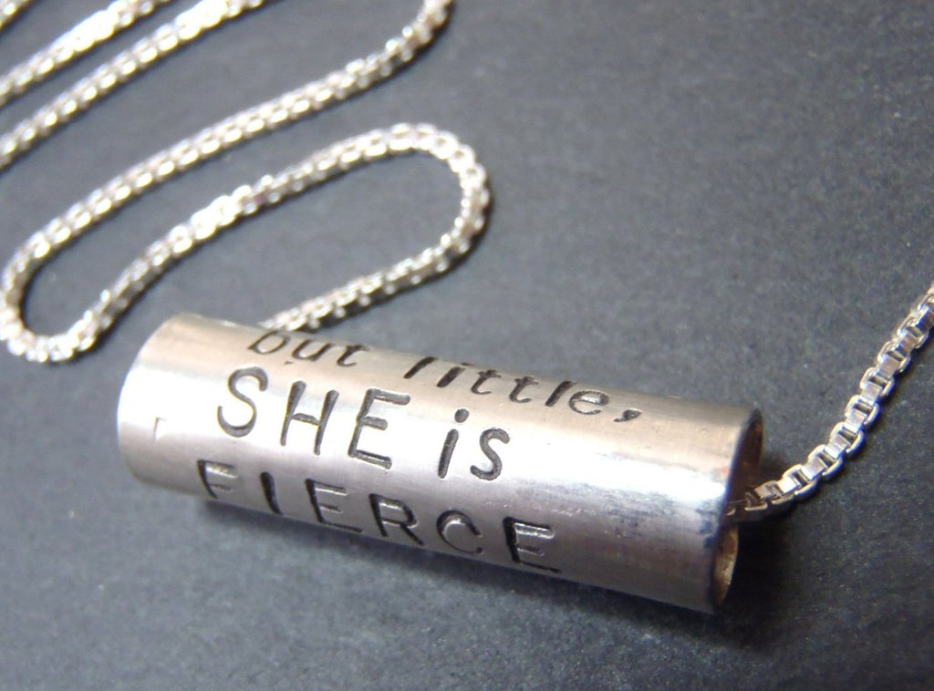 Shakespeare quote Necklace She is Fierce - Drake Designs Jewelry