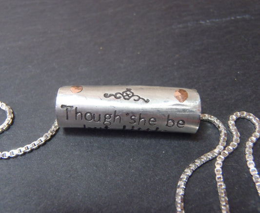 Shakespeare quote Necklace She is Fierce - Drake Designs Jewelry