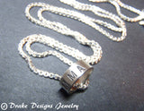 Sterling silver mom necklace with kid names personalized charms - Drake Designs Jewelry