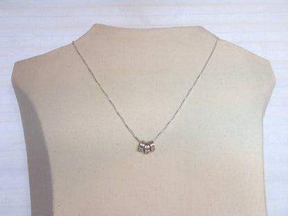 Sterling silver mom necklace with kid names personalized charms - Drake Designs Jewelry