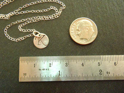 Tiny sterling silver initial necklace personalized - Drake Designs Jewelry