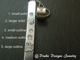 Personalized Pet memorial Necklace for dog or cat with stamped pawprint and name inside the charm - Drake Designs Jewelry