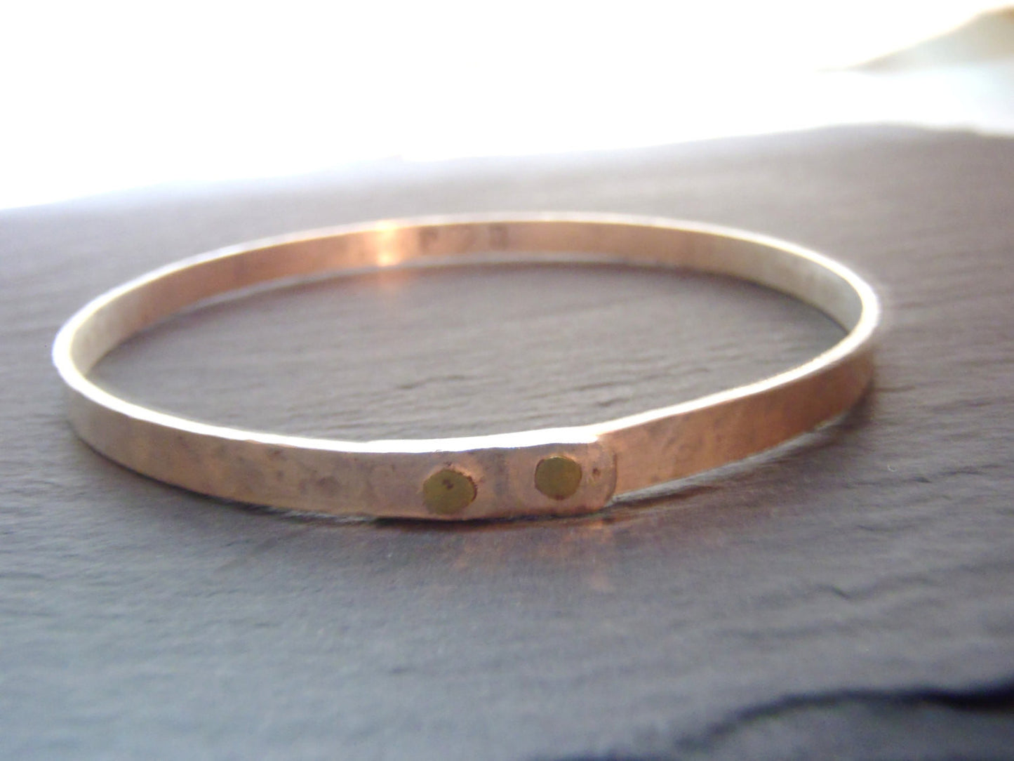Sterling silver  bangle bracelet personalized for mom with kids names - Drake Designs Jewelry