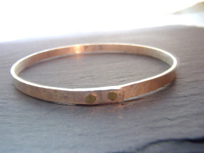 Sterling silver  bangle bracelet personalized for mom with kids names - Drake Designs Jewelry