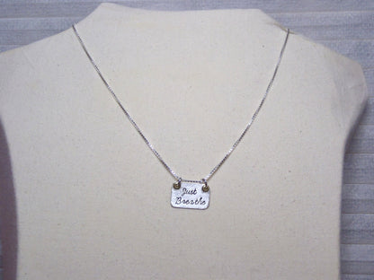 Just Breathe necklace hammered sterling silver with mixed metals - Drake Designs Jewelry