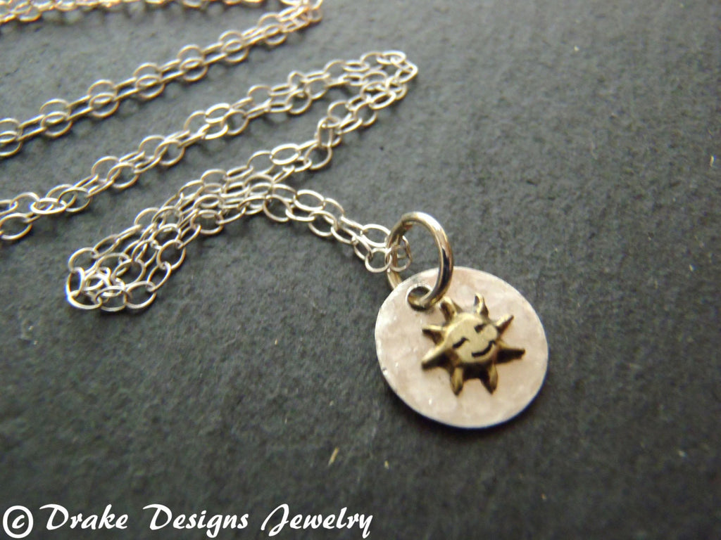 tiny sun Sterling Silver sun necklace - Drake Designs Jewelry