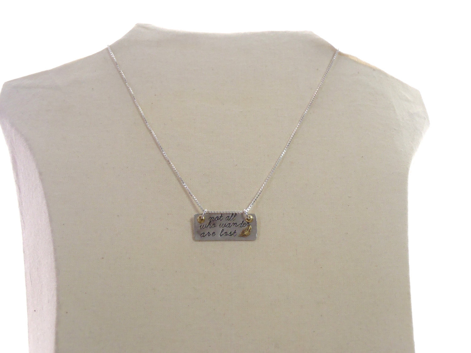 Inspirational Necklace - Not all who wander are lost - Sterling Silver wanderlust jewelry - Drake Designs Jewelry