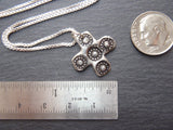 Recycled Silver Cross necklace artisan jewelry in fine silver and sterling silver - Drake Designs Jewelry