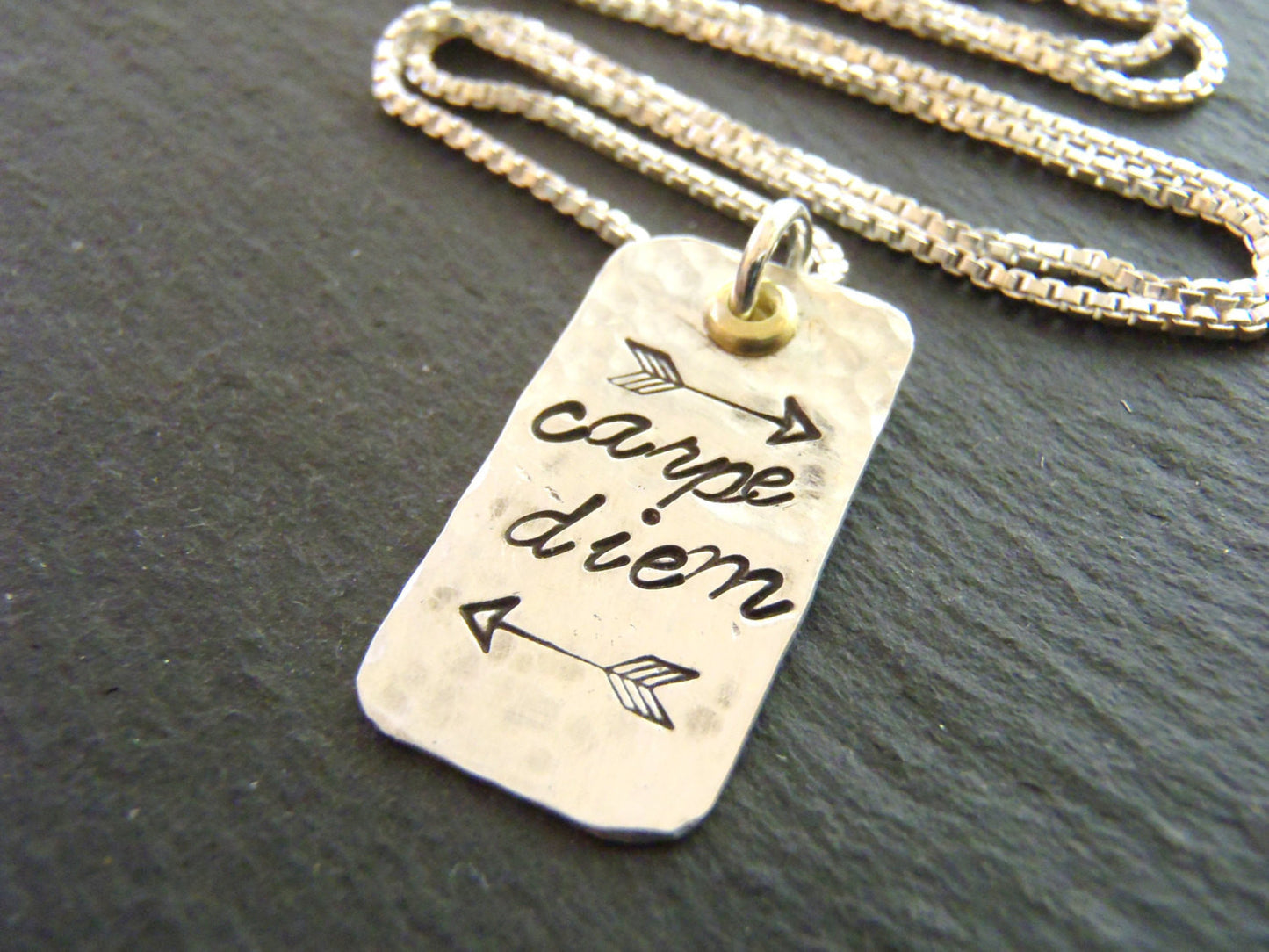 Sterling silver carpe diem necklace -seize the day - Drake Designs Jewelry