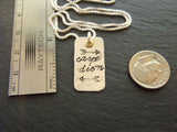 Sterling silver carpe diem necklace -seize the day - Drake Designs Jewelry