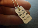 Sterling silver carpe diem necklace -seize the day - Drake Designs Jewelry