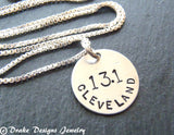 sterling silver marathon necklace gift for runner personalized runner gifts - Drake Designs Jewelry