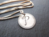 Sterling silver Initial necklace personalized bridesmaid gift - Drake Designs Jewelry