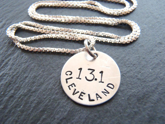 sterling silver marathon necklace gift for runner personalized runner gifts - Drake Designs Jewelry