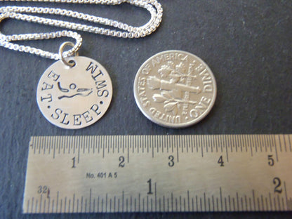 sterling silver Swimmer necklace gifts for swimmer jewelry - Drake Designs Jewelry
