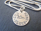 sterling silver Swimmer necklace gifts for swimmer jewelry - Drake Designs Jewelry