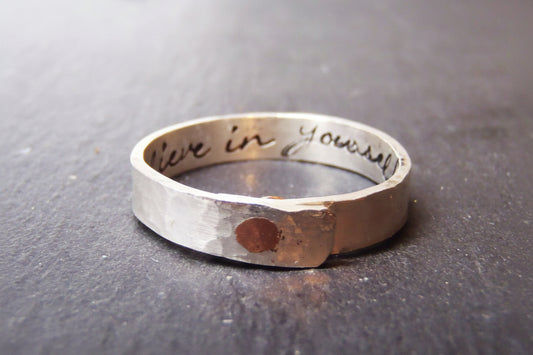 Sterling Silver Secret message ring Personalized With your message hidden - Drake Designs Jewelry