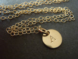 Tiny Gold initial necklace 14k Gold FIlled personalized jewelry - Drake Designs Jewelry