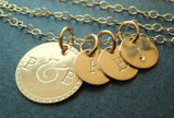 Family necklace gold filled personalized initial necklace - Drake Designs Jewelry