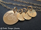 Family necklace gold filled personalized initial necklace - Drake Designs Jewelry
