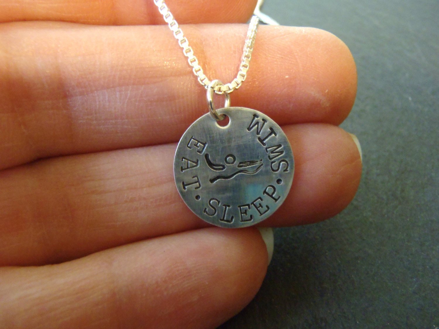 sterling silver Swimmer necklace gifts for swimmer jewelry - Drake Designs Jewelry