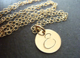 Initial necklace gold fill hand stamped monogram initial custom made - Drake Designs Jewelry