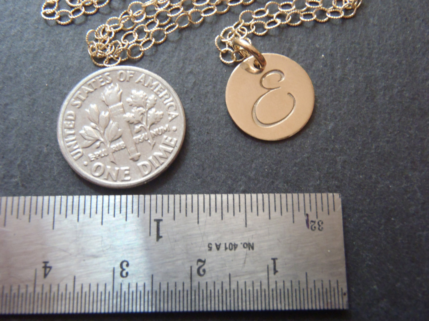 Initial necklace gold fill hand stamped monogram initial custom made - Drake Designs Jewelry
