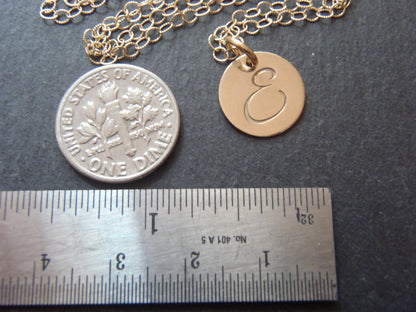Initial necklace gold fill hand stamped monogram initial custom made - Drake Designs Jewelry