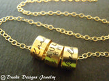 Mom necklace with names 14k gold filled personalized gold charm necklace - Drake Designs Jewelry