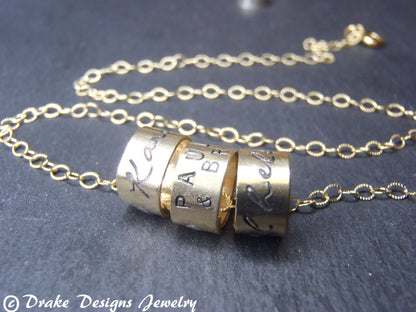 Mom necklace with names 14k gold filled personalized gold charm necklace - Drake Designs Jewelry