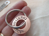 Roman Numeral keychain - 7th Anniversary traditional copper personalized gift - Drake Designs Jewelry