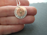 sterling silver enjoy the journey compass necklace inspirational jewelry - Drake Designs Jewelry