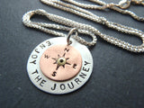 sterling silver enjoy the journey compass necklace inspirational jewelry - Drake Designs Jewelry