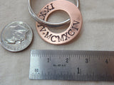 Roman Numeral keychain - 7th Anniversary traditional copper personalized gift - Drake Designs Jewelry