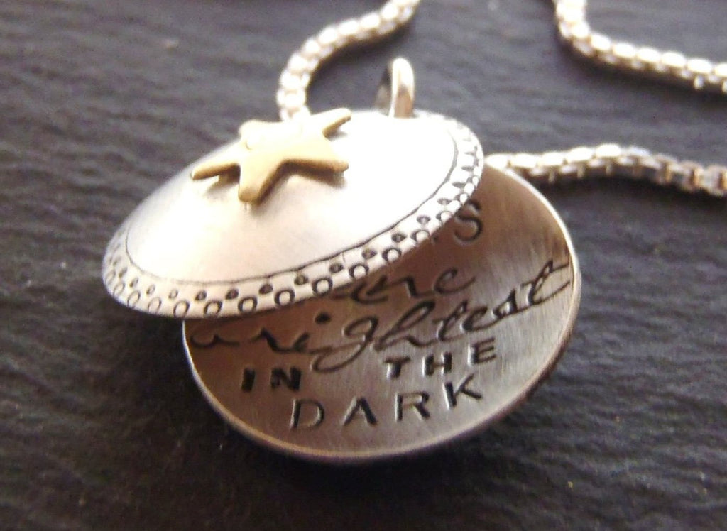 Sterling silver inspirational necklace star locket - Drake Designs Jewelry