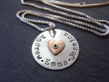 Sterling silver mommy necklace personalized with children's names - Drake Designs Jewelry