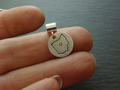 Sterling silver state charm personalized European bead - Drake Designs Jewelry