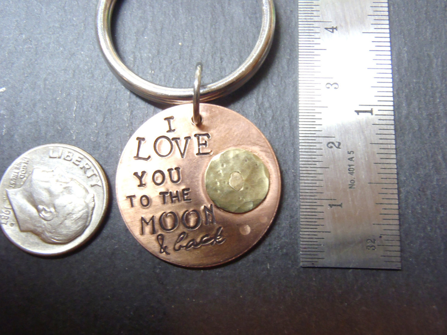 I love you to the moon and back keychain - Drake Designs Jewelry