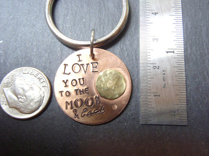 I love you to the moon and back keychain - Drake Designs Jewelry